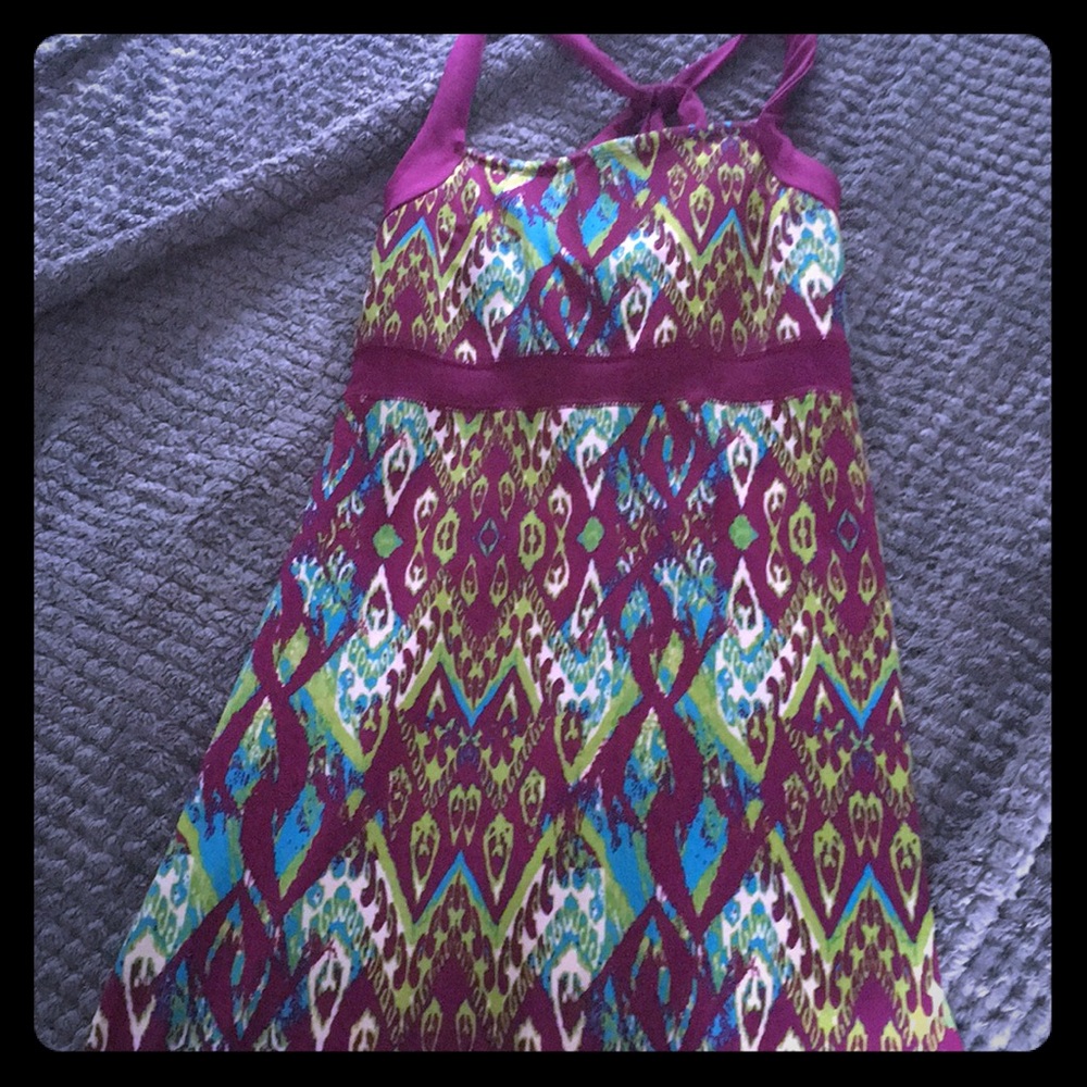 Colorful mini strapless dress